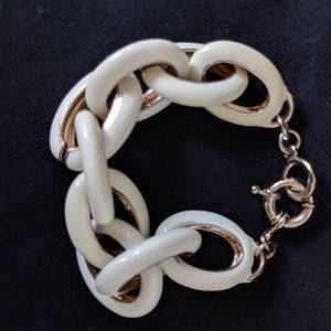 White Enamel Chain Bracelet